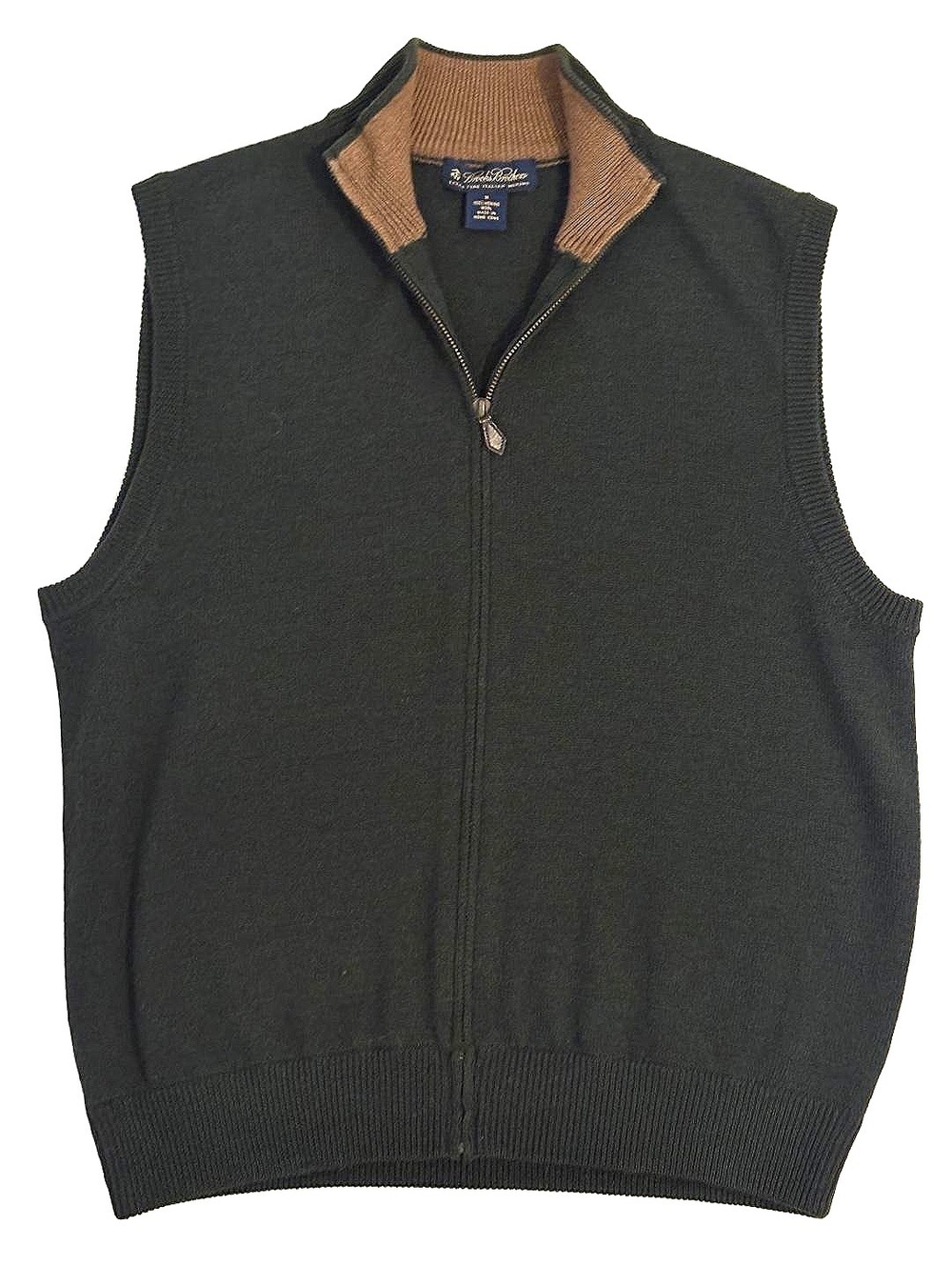 Brooks Brothers Extra Fine Italian Merino Wool Zip Up Sweater Vest Medium